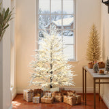 Pre-Lit Snowy Christmas Tree with MgO Crate ,5Ft
