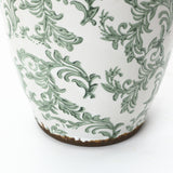 Green Wide-Mouth Waterproof Round Floral Ceramic Vase,7.1''