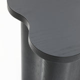 Black modern cloverleaf mdf wood side table