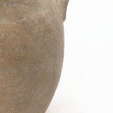 Rustic Antiqued Brown Round Terracotta Vase with Handles,13''