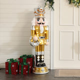 Christmas Soldier Nutcracker Holiday Decor with Wreath, 4FT