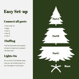 Pre-Lit Lightly Flocked Christmas Tree with Stand,7.5Ft