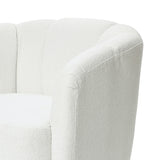 Amber ivory boucle swivel barrel accent chair