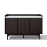 Modi Wenge Wood Sideboard Cabinet with Faux Marble Top, 47"