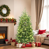 Pre-Lit Green Artificial Cedar Christmas Tree,6ft