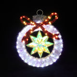 Christmas Tinsel Ornament Holiday Decoration with Lights，2ft