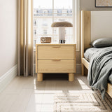 Oak Nightstand with Drawers, 21.6'' H