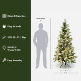 Pre-Lit Christmas Snow-Flocked Christmas Tree, 7.5ft