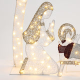 Lighted nativity and christmas tree, clear