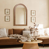 Arched Wall Mirror, Farmhouse Wooden Decorative Mirrors for Wall, 39''