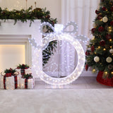 Christmas Snowflake Wreath Holiday Decor With Light, 3ft