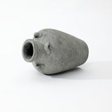 Rustic Antiqued Gray Round Terracotta Urn Vase,15''