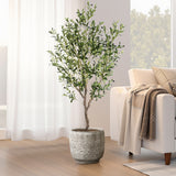 Stone Speckle Textured Ceramic Planter Pot, Gray 12"