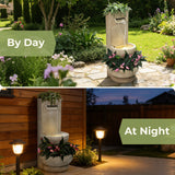 Resin Outdoor Waterfall Fountain with Planter and LED Lights, 33'' H