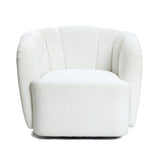 Amber ivory boucle swivel barrel accent chair