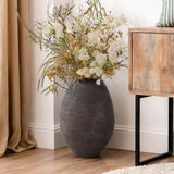Oval Antique Brown Vase, 15.8'' H