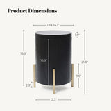 Black Side Table with Hidden Storage, 21.8'' H