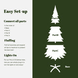 Pre-Lit Green Artificial Slim Christmas Tree with Light, 6ft