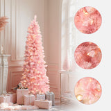 Pink Pencil Artificial Tree with Warm White Lights, 6ft
