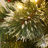 Pre-Lit Pine Christmas Tree with Snowflake Potted,5Ft