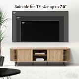 Wood TV Stand with Sliding Doors for TVs up to 75''
