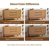 Eric Oak Finish Sideboard Storage Cabinet, 55" wide