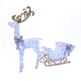 Christmas Sleigh Reindeer Holiday Decor with Lights,Set of 3