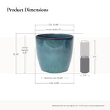 Forest Fade Ribbed Ceramic Planters Pots Glossy Green Gradient, 15"