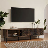 Kairo Modern Walnut TV Stand with Sliding Doors for TVs up to 75''