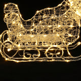 Sleigh Reindeer Holiday Decoration with Lights, Set of 2