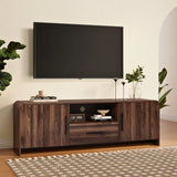 Enzo Walnut TV Stand with Storage for TVs up to 75''