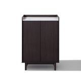 Modi Wenge Wood Storage Cabinet with Raised Sides, 29.5"