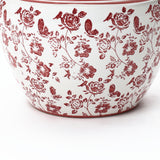 Floral Indoor & Outdoor Ceramic Round Planter,Red,12''