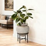Distressed Large Planters for Indoor Plants with Stand, 14" Dia