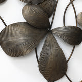 Dark Gray Abstract Floral Metal Wall Art Decor, 42"W