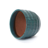 Coastal Blue Ceramic Plant Pot, Decorative Round Planter with Drainage Hole 14.2'' Dia