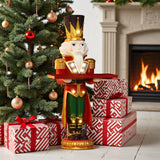 Christmas Red Soldier Nutcracker with Tray & Lights, 2ft