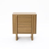 Mid-Century Modern Wood Storage Nightstand,Oak 23.6''