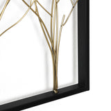 Modern Gold Metal Wall Art with Black Frame, 40''
