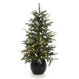 Pre-Lit Green Artificial Pine Christmas Tree ,4ft