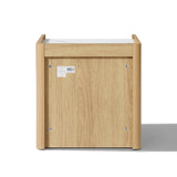 Modern Wood Storage End Table with with Faux Marble Top,Oak
