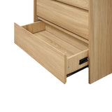 Modern Wood Storage Chest  with with Faux Marble Top,Oak