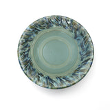 Green Outdoor Ceramic Birdbath with Swirl Pattern,20.5''