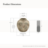 Rustic Gray and White Round Terracotta Vase,11.81''