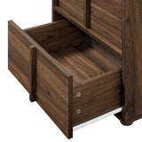 Modern Wood Storage End Table with 2-Drawers,Walnut