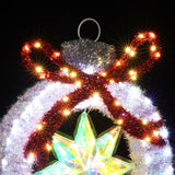 Christmas Tinsel Ornament Holiday Decoration with Lights，2ft