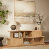 Oak TV Stands for Living Room, Multi-Functional Entertainment Center with Storage, 71''