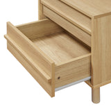Modern Wood Storage End Table with 2-Drawers,Oak