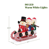 Snowman Family Trio Lights Outdoor Holiday Decoration, 12"H