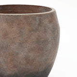 Old-World Antiqued Brown Round Cement Vase,13.6''